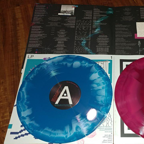 A photo of the first glass beach album on vinyl